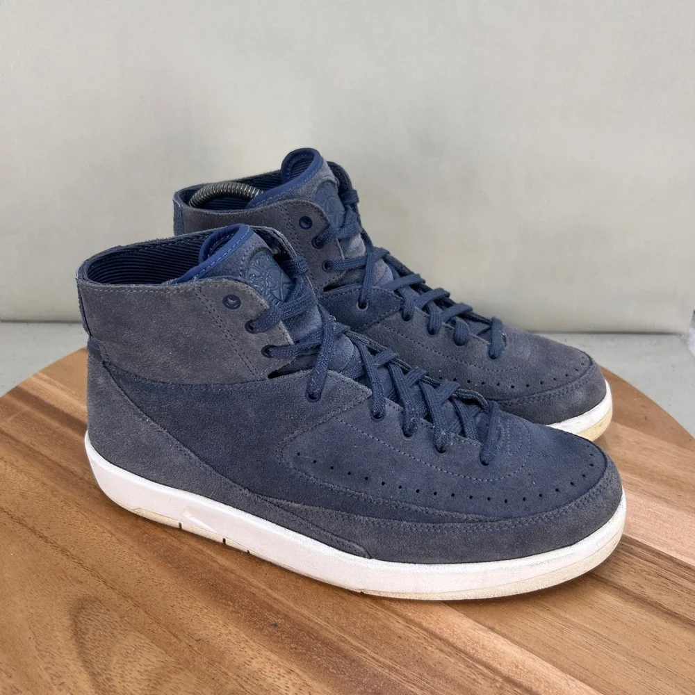 Nike Air Jordan 2 Retro Decon Thunder Blue Suede Sneakers 897521-402 Mens Size 8